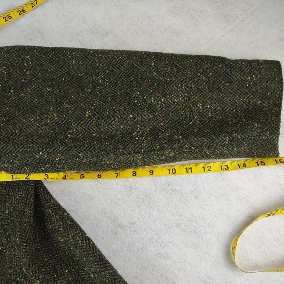 White Stag Wool Blend Tweed Blazer Coat Green Plus Size 20W 3 Button Jacket - Picture 10 of 11